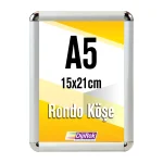 Alüminyum Çerçeve Rondo Köşe A5 15x21cm
